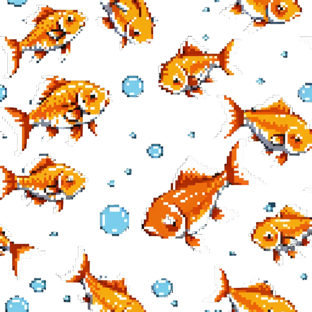 goldfish with surprised expression and tiny bubbles emoji