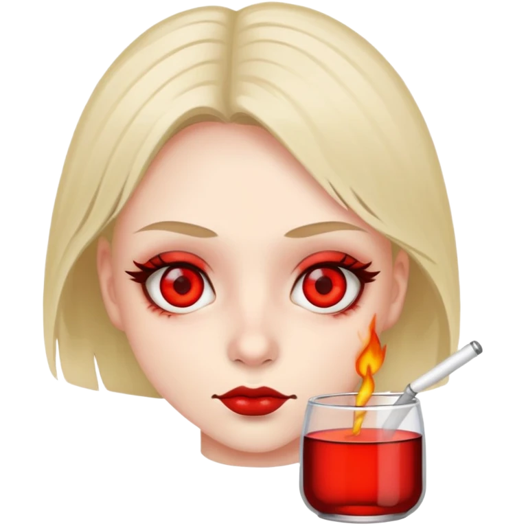 Stoner girl red eyes emoji