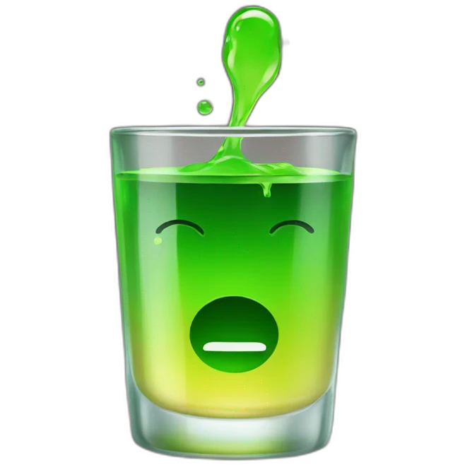 shotglass wit green liquid emoji