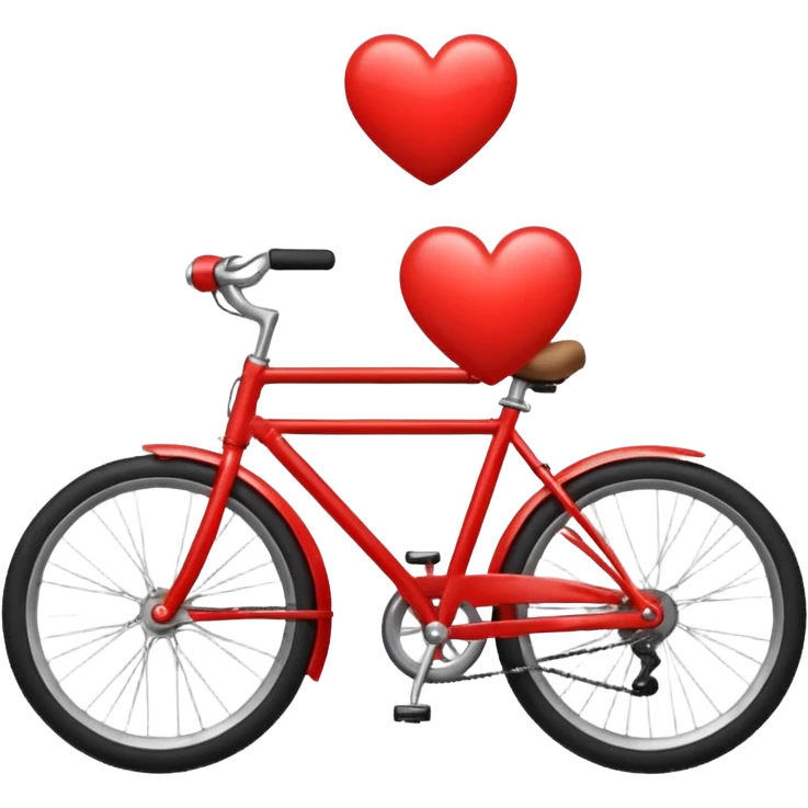 a heart emoji riding a bicycle emoji