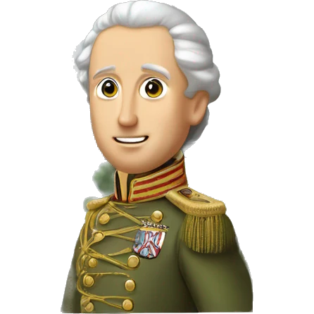 King George the III wearing an army uniform mounted atop a house  emoji