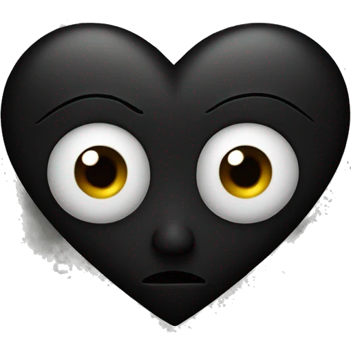 A black heart with a simple eye in the middle  emoji