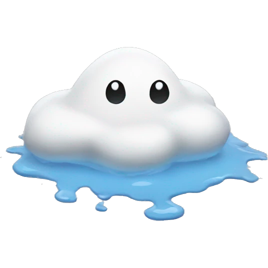 White mini Puddle  emoji