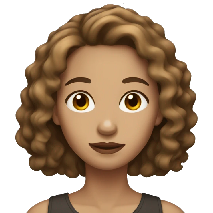 woman with light skin and wavy brown hair emoji