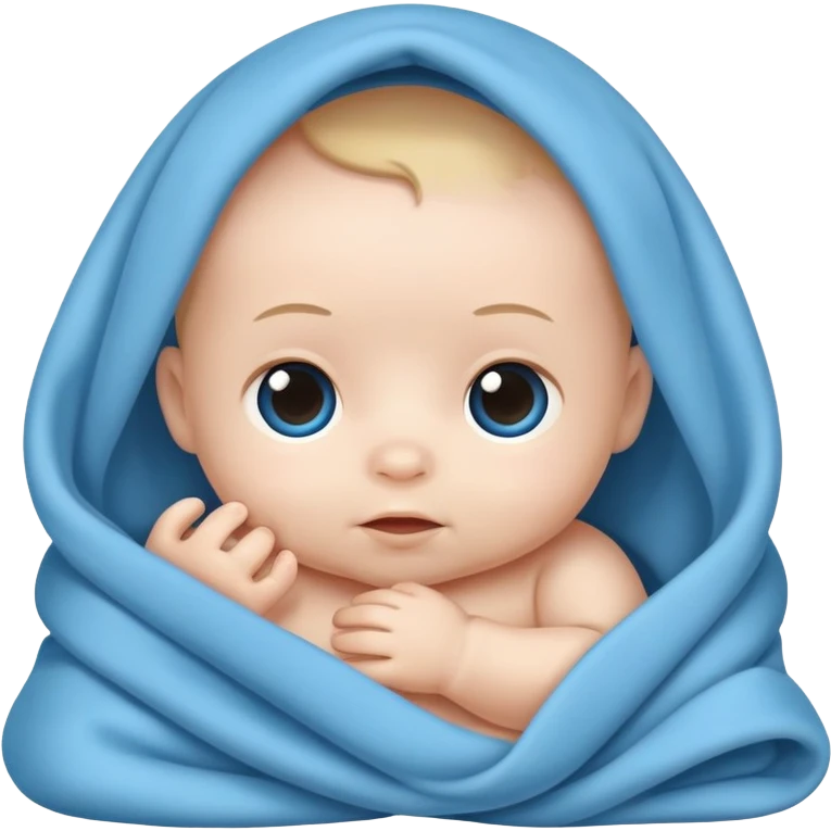 Baby bow newborn in a blue blanket  emoji
