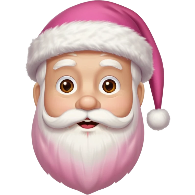 Cute Santa Claus with pink hat emoji