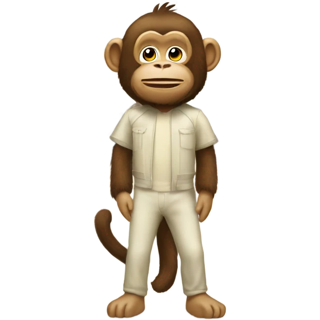 Gay person wearing a monkey costume standing inside of an Apple Store  emoji