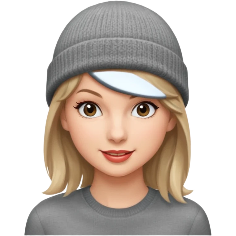 taylor swift wearing gray beanie emoji