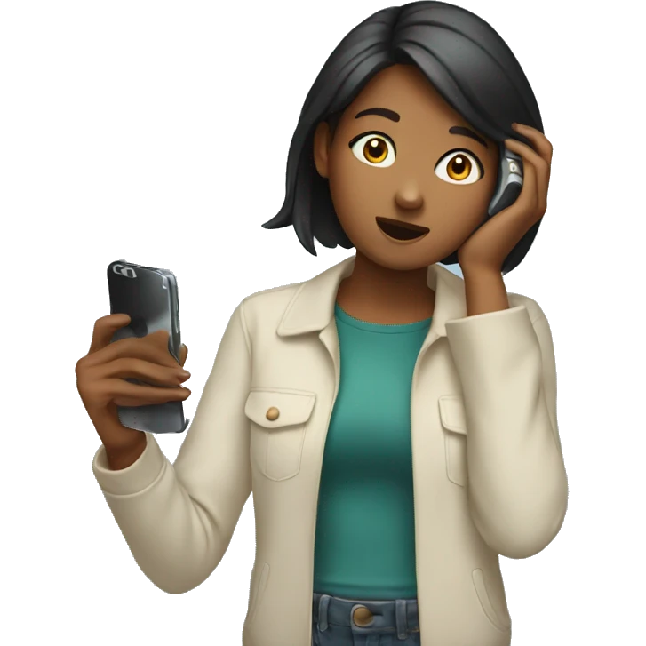 Girl holding a phone up to ear  emoji