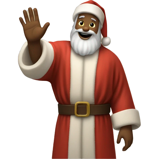 Santa giving Jesus a high five emoji