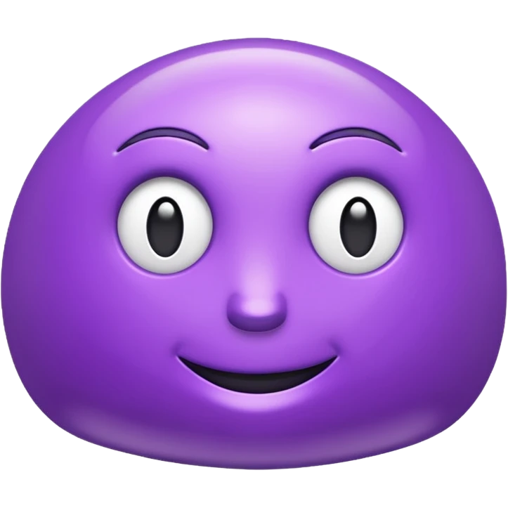 3D text that spells "me" in a shiny purple font  emoji