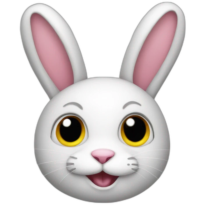Rabbit combined with the crazy emoji emoji