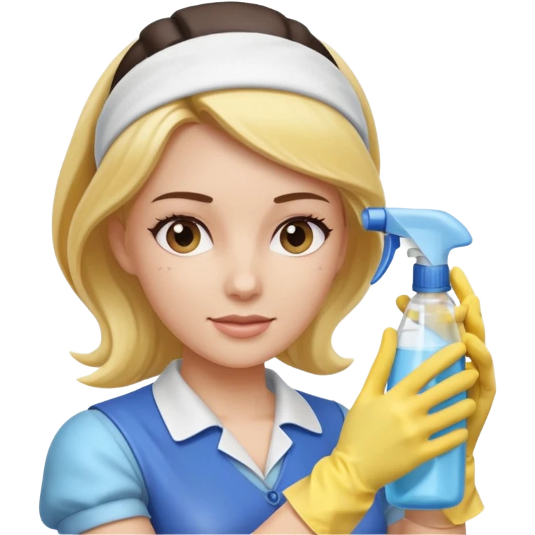 lady cleaning excessively emoji