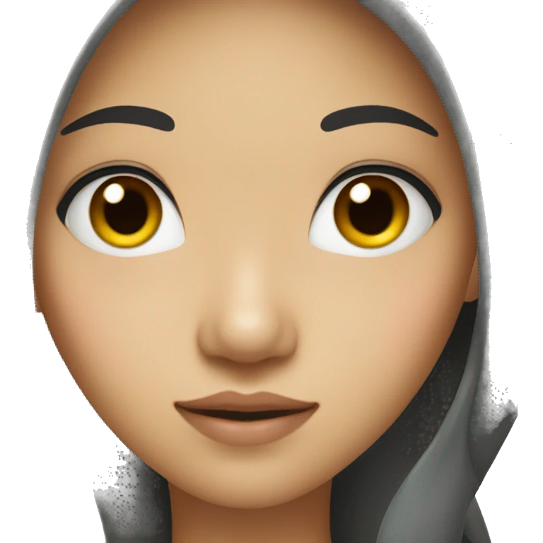 asian girl with long dark hair and dark eyes emoji