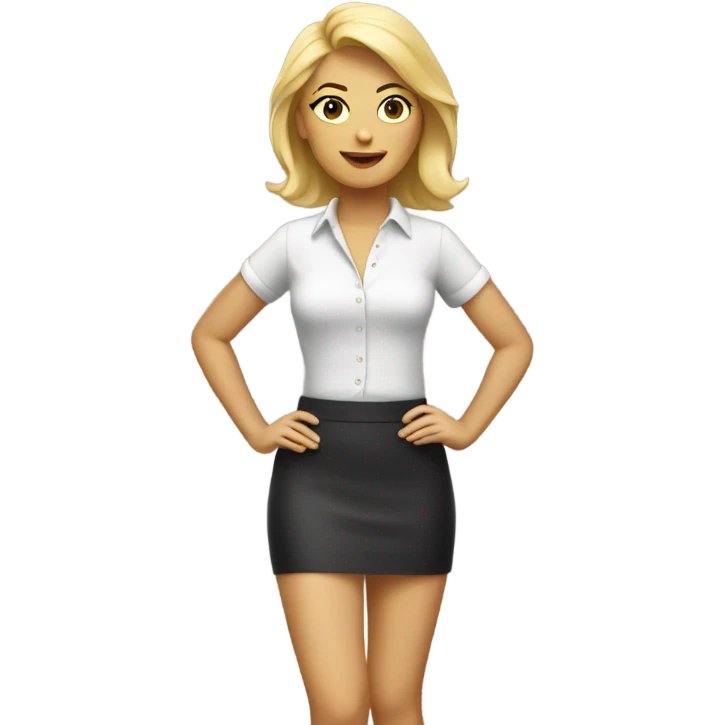 Blonde in short skirt emoji