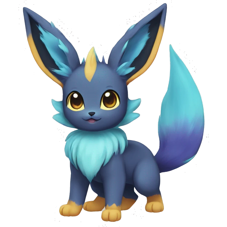 Colorful Kawaii Eeveelution-Cute-Pokémon-fusion full body emoji