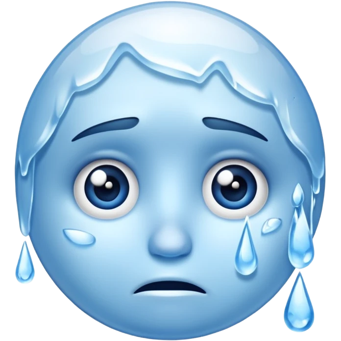 Frozen icy sad face iOs emoji emoji