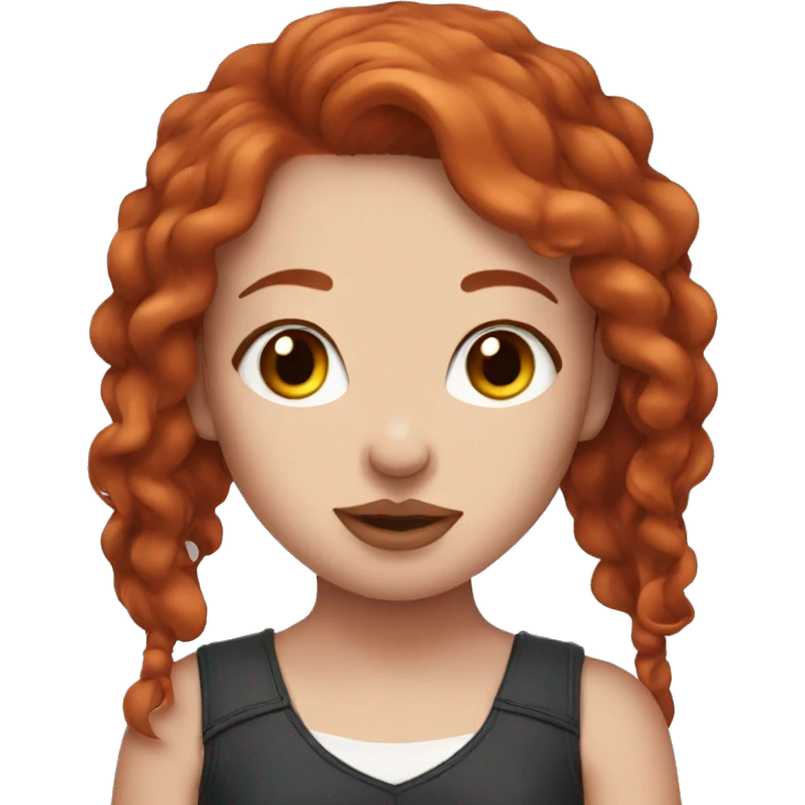 Red haired girl with septum piercing holding English Staffordshire  emoji