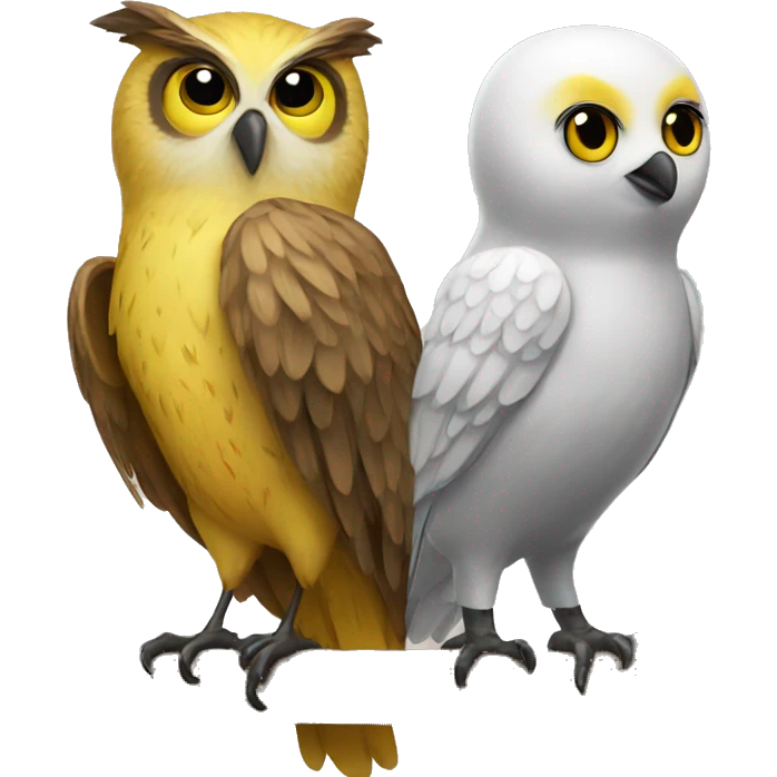 owl and canary love emoji