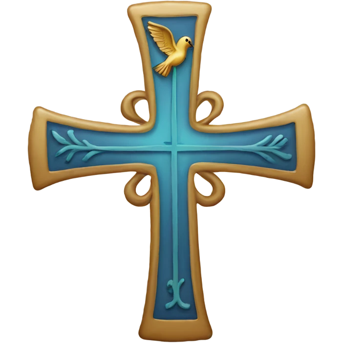 Orthodox cross and bird emoji