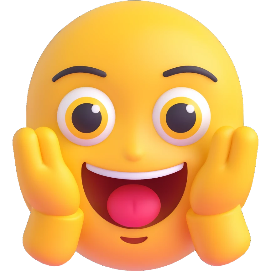 emoji face combining a confident smirk and wide, sparkling, pleading eyes emoji