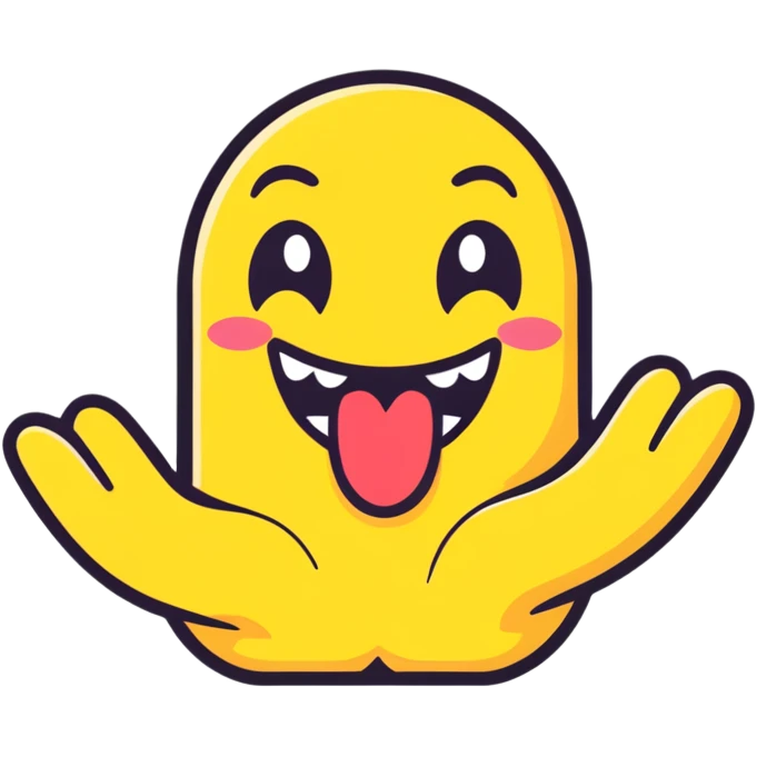 Emoji with tongue sticking out with hands emoji