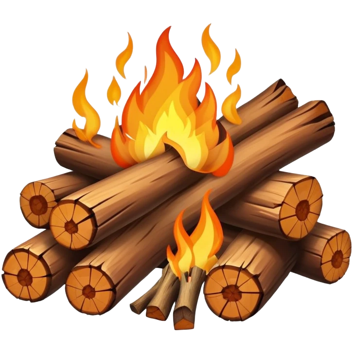 campfire with logs and flames emoji
