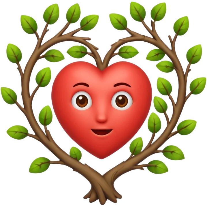 nature bard character heart sign with branches emoji