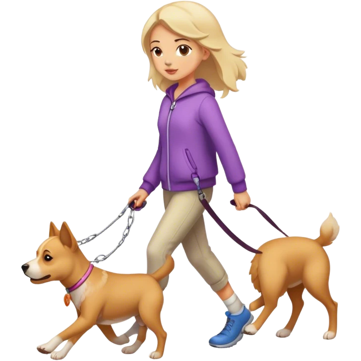 Girl walking a dog emoji