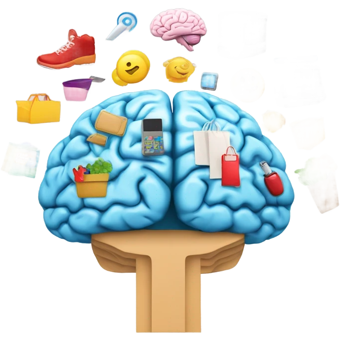 Brain thinking of shopping  emoji