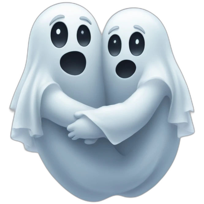 two ghosts hugs emoji