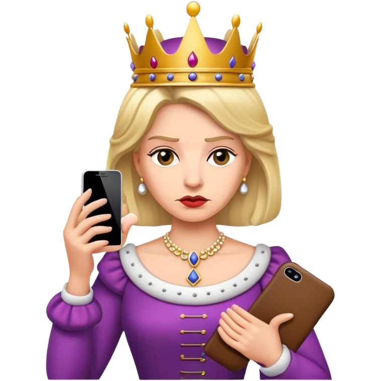 Queen with phone annoyed emoji