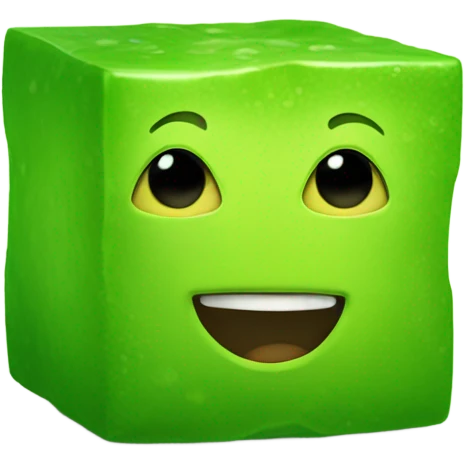 Cube shaped lime emoji