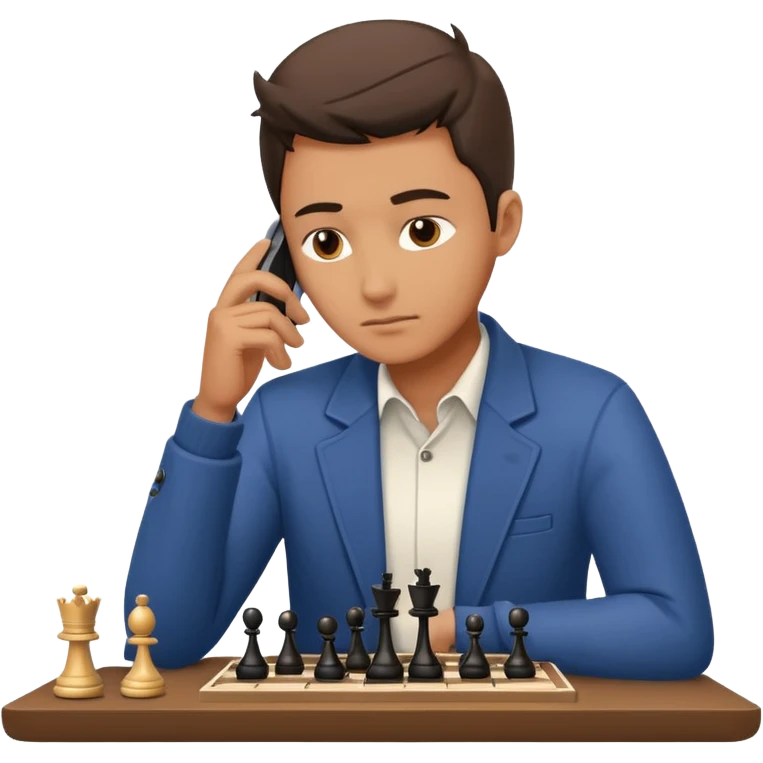 he plays online chess on phone emoji