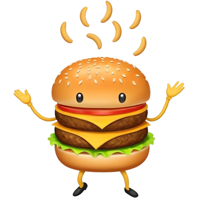 dancing hamburger emoji