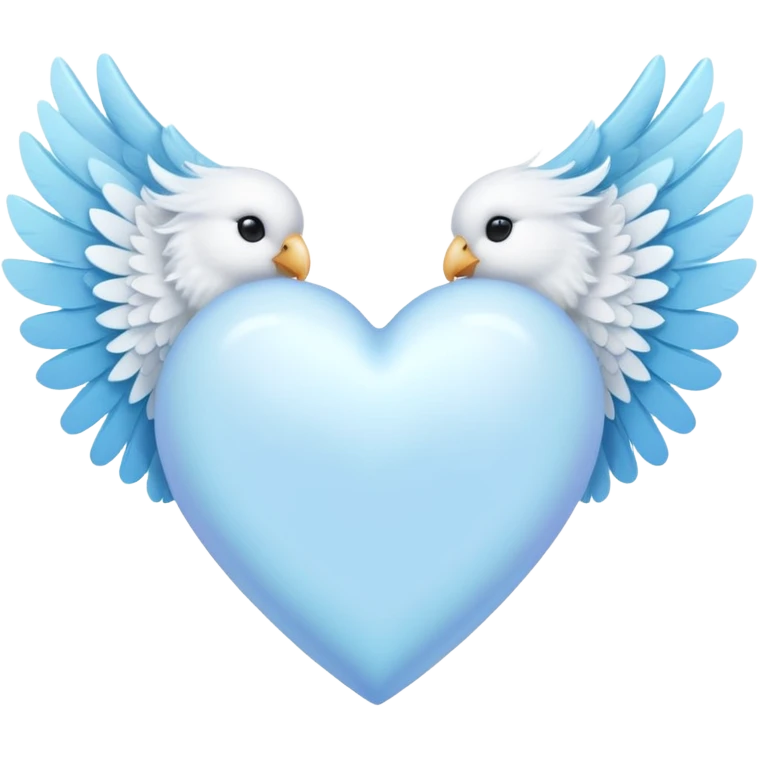 light sky blue heart with one wing emoji