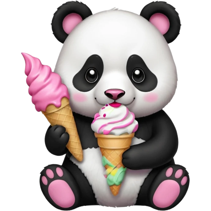 Panda eating ice cream emoji
