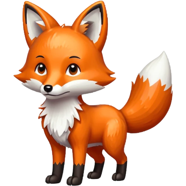 Pixel art Fox in pixel art style emoji