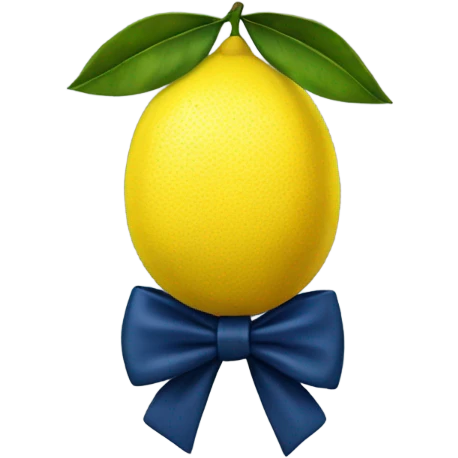 lemon with dark blue bow emoji