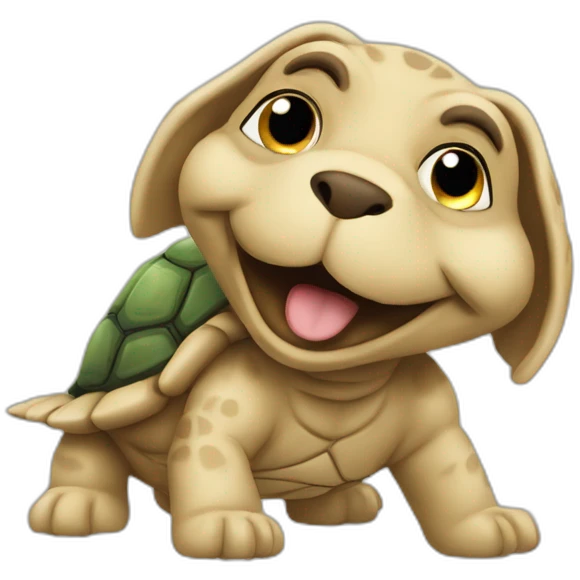 Tortue sur un chien emoji