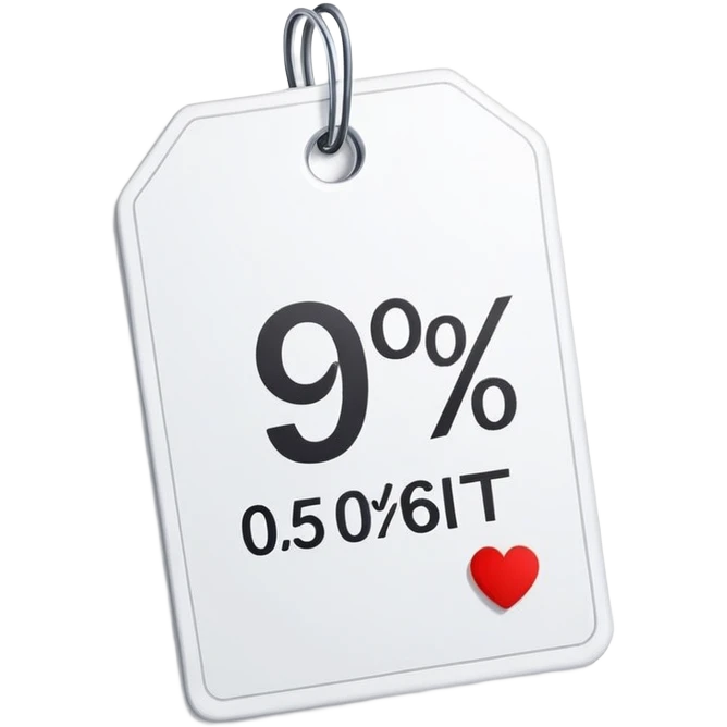 price tag with percentage sign emoji