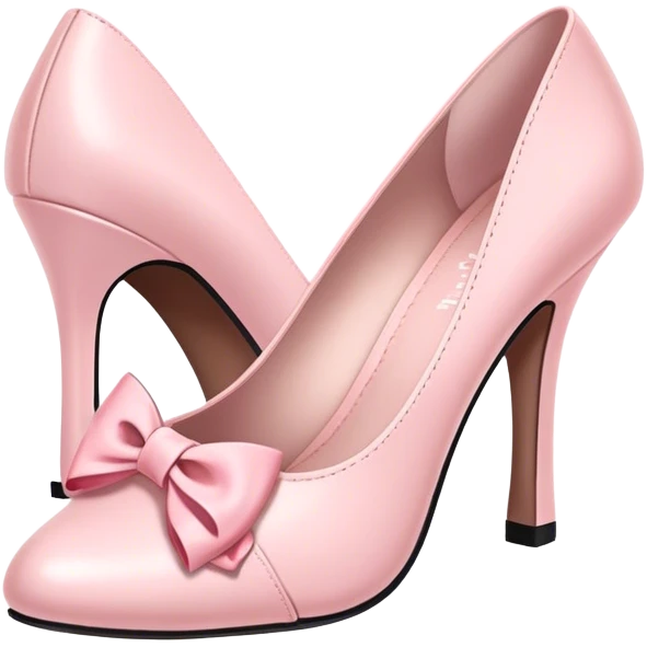 Light pink kitten heels with bows emoji