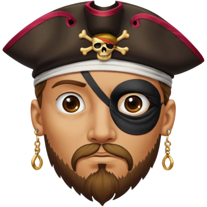 Eye patch pirate with earring, one eye covered
 emoji