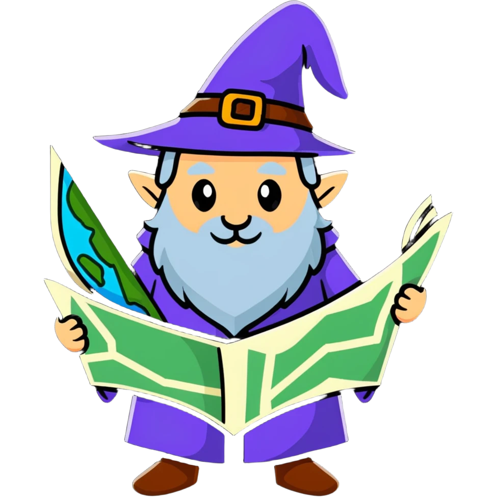 lost wizard with a map emoji