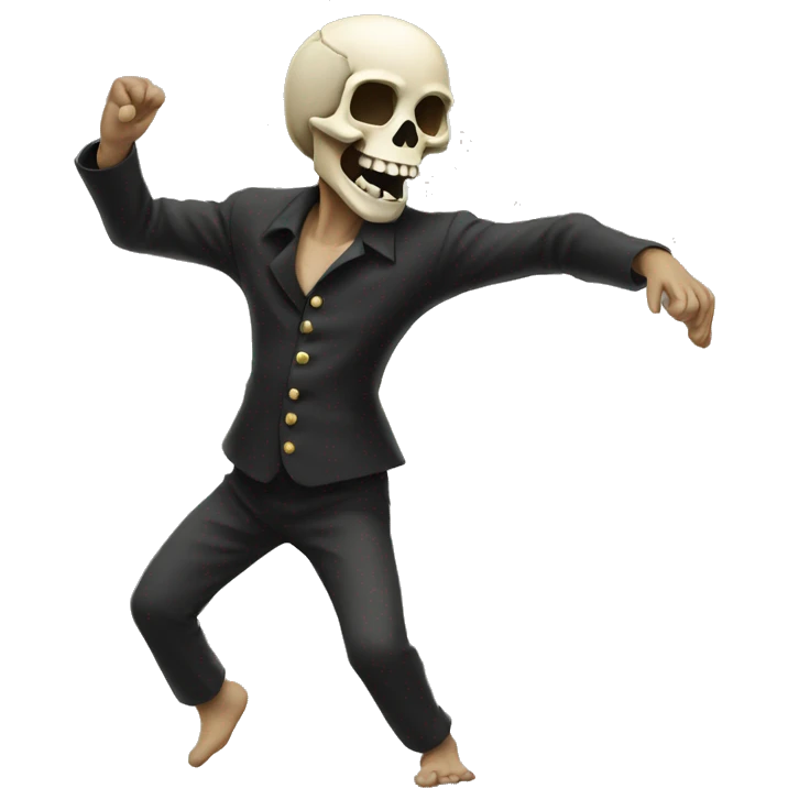 Skull dancing emoji