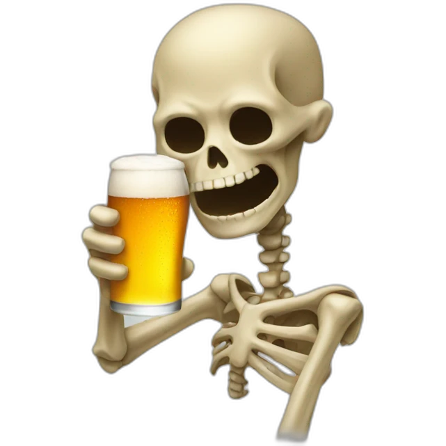 drinking beer bone-man emoji