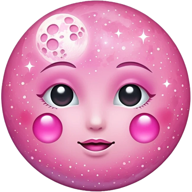 Pink sparkly moon emoji