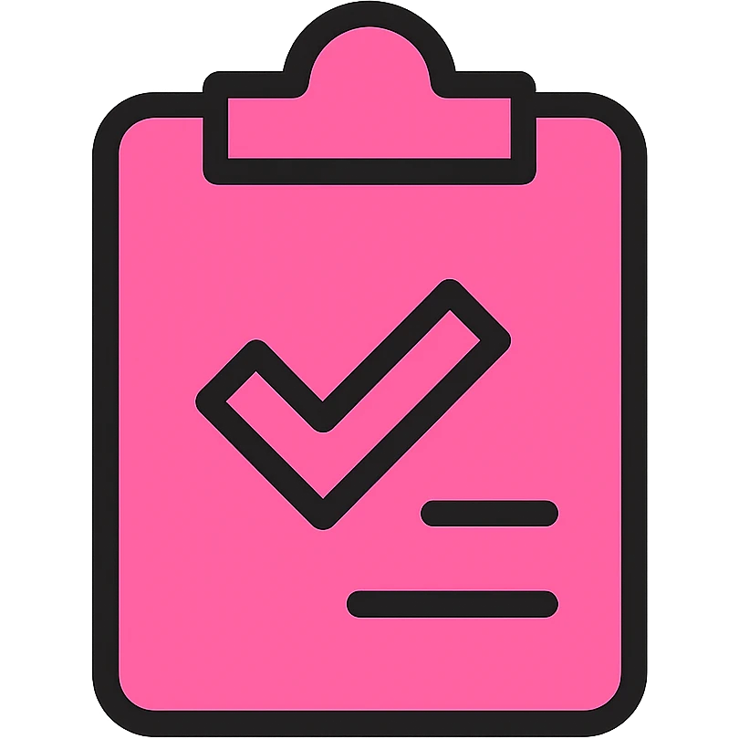 simple and clear pink task icon emoji