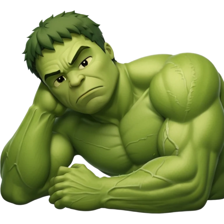 Incredible hulk sleeping lying down eyes closed emoji