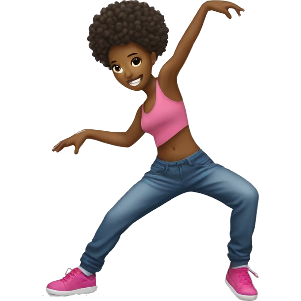 A girls doing breakdance emoji